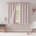 VCNY Home Hopscotch | Ellie Collection | Rod Pocket Blackout Panel Pair with Sheer Metallic Overlay, 38" x 63", Blush