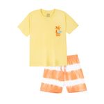 Nap Chief Kids Cotton Wave Spot Co ord Sets for Boys & Girls, T Shirt And Shorts for Casual Wear - (NC1089Y_Golden Haze_11-12 Years)