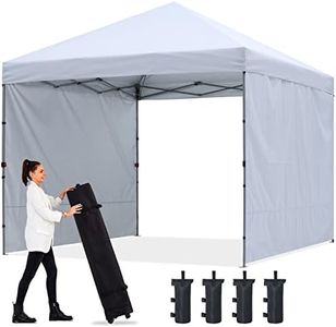 ABCCANOPY Outdoor Easy Pop up Canopy Tent with 2 Sun Wall 8x8, White