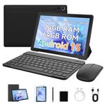 Freeski Tablets 10 inch Tablet Android 15,Octa-Core Processor,24GB RAM 64GB ROM 1TB Expand,5G WiFi 6,1280 x 800 HD/Dual 5MP+8MP Camere,Android Tablet with Keyboard+ Mouse + Case Black