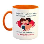 FurnishFantasy - I', m Sorry, I Love You Coffee Mug - Best Valentine Gift for Husband and Boyfriend Girlfriend Wife - Color - Orange