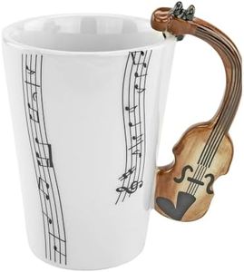 Fairly Odd Novelties Violin Ceramic 8oz Coffee Musician Mug, One Size, White, FON-10213