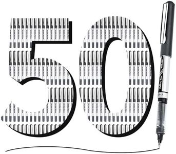EYEYE 50 Pack 0.7mm Black Rollerball Pens, Medium Point Roller Ball Pen Quick Dry, Liquid Ink Pens Fine Point Smooth Writing Pen for Journaling, Note Taking, Office and School Supplies