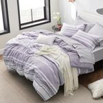 Bedsure King Duvet Cover Purple Whi