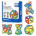 Magnetic Building Blocks, Magnetic Tiles Set, Toy for 3 4 5 6 7 8 Year Old Boys & Girls - Kids & Toddlers, STEM Educational Building Toy/Game, Gift for 3-8 Year Olds boys & girls, 36 pcs Set- Gift Box