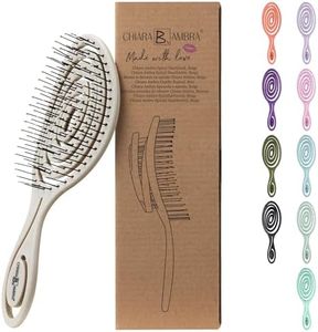 CHIARA AMBRA® Spazzola per capelli biologica con paglia, A impatto zero, Non tira i capelli, Districante, Beige