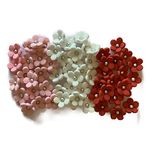 SWEET INSPIRATIONS Edible Cake decoration/Sprinkles/Cupcake toppers RED, PINK and WHITE Flowers MEDIUM - 50 pieces