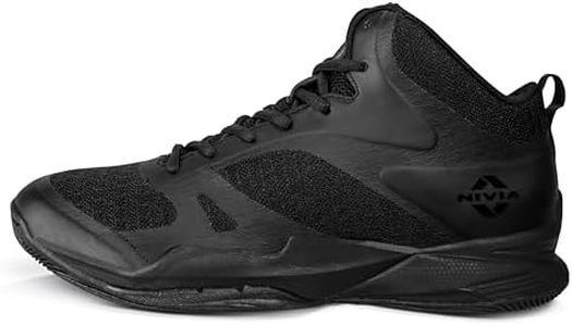 Nivia Combat 2.0 Basketball Shoes for Mens, Phylon, Rubber & TPU Shank Sole with Spacer Mesh Covered with TPU Film Upper, Basketball Court Indoor and Outdoor (Black) UK -7