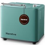 Neretva 20-IN-1 Bread Maker, Dual Heater 2LB Bread Machine Stainless Steel Bread Makers Machine Nonstick Ceramic Pan Compact for Gluten Free/Sourdough/Whole Wheat Bread/Yogurt, Breadmaker Recipe-Green