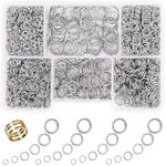 GMMA Jump Rings for Jewelry Making 1400 Pcs Nickel Jump Rings 4mm 6mm 5mm 7mm 8mm 10mm Jump Rings with Open/Close Tool for Necklace Bracelet Repair Keychains Jewelry Making Supplies(Nickel)