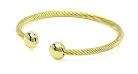 QRay Gold Deluxe Surgical Steel Golf Athletic Bracelet (Small: 6"~7")