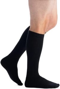 EvoNation Men's Coolmax USA Made Graduated Compression Socks 15-20 mmHg Moderate Pressure Medical Quality Support Stockings - Best Comfort Fit Moisture Wicking Circulation Travel (Large Black)