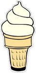 Soft Serve ICE Cream Vanilla Concession Decal cart Cone