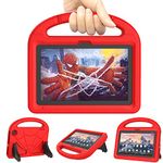 New Fire 7 Tablet Case for Kids (Only 13th Generation, 2022 Release), Not Suitable for Sony iPad 7 inch Tablets, Mansiruyi Lightweight Shock Proof Case with Handle Stand for Fire 7 Kids Tablet - Red