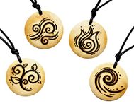 Four Elements Necklace Earth Air Fire Water Symbol Handmade Nature Magic Witch Gift