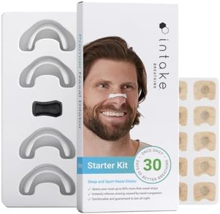 Intake Breathing Nasal Strip Starter Kit (30 Count, White) - Boost Oxygen Intake, Reduce Snoring, Improve Sleep Quality - Sweat Resistant, Skin Safe Nasal Strips - Extra Strength Snoring Solution