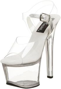 Pleaser Sky-308, Sandales Plateau femme, Transparent (Transparent (Clr/Clr), (41 EU)