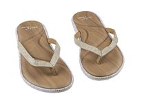 PRO 11 WELLBEING Orthotic Flip Flops with Arch Support (6 UK, Tan/White)