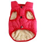 JoyDaog 2 Layers Fleece Lined Super Warm Dog Jacket for Winter Cold Weather,Extra Soft Puppy Vest Windproof Doggie Coat,Pink XS