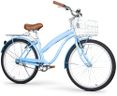 WEIZE Beach Cruiser Bike, 26 inch Commuter Bicycle for Adult Men and Women,High-Carbon Steel/Front & Rear Fenders, Comfortable City Bikes with Rear Rack&Basket, Ergonomic Upright Design,Blue