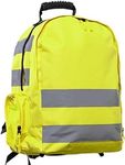 Hi Vis Viz Work Rucksack Backpack, High Visibility Multi-Purpose Classic Reflective Daypack Lightweight Walking Sports Gym Hiking Bags Back Pack For Outdoor, Yellow With Stripes