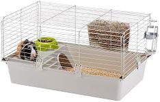 Ferplast Large Guinea Pigs cage CAVIE 80. Security Locking System, Accessories Included, Made of Varnished Grey Metal and Plastic, 77 x 48 x h 42 cm