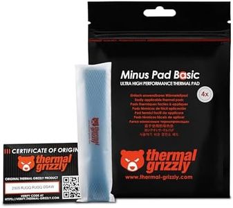 Thermal Grizzly Minus Pad Basic - 120x20x2.0mm 4-Pack Thermal Interface Pad, Electrically Non-Conductive, High Thermal Conductivity & Compressibility for SSDs, GPUs & Electronics