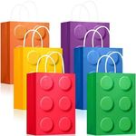 YOTNUS 24 PCS Building Block Party-Favor-Gift-Bags, Small Gift Bags with Handles, for Building Block Birthday Party Shower Decoration Supplies