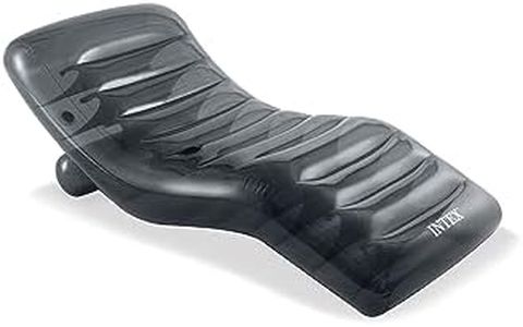 INTEX 56875EP Inflatable Cool Grey Lounge: Contoured Design – Built-in Cup Holder – Dual Air Chambers – 220lb Weight Capacity – 75" x 39"