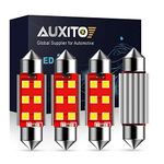 AUXITO 578 LED Bulb 41mm 42mm 212-2 211-2 578 Festoon LED Bulbs CANBUS Error Free 6-SMD 3030 Chipsetsxenon White Replacement for Map Dome License Plate Lights Lamps (Pack of 4)