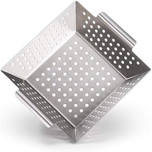 Blumtal Cestino per Verdure Barbecue e Grill, in Acciaio Inox, Cestello Antiaderente per BBQ, Griglia Verdure BBQ Elettrico, Medium
