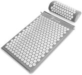 ProsourceFit Acupressure Mat and Pillow Set for Back/Neck Pain Relief and Muscle Relaxation, Grey