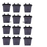 Smart Garden Wall Hanging Pots with Hooks, Black, Set of 12