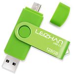 LEIZHAN 128GB USB Flash Drive OTG Micro Memory Stick 128 gb Pen Drive USB 2.0 Android Phone Pendrive for Samsung Galaxy, Xiaomi,LG,Sony, One-Plus,HTC, Meizu Green