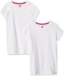 Hanes Little Girls' Jersey Cotton Tee (Pack of 2), White, Medium