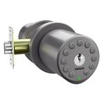 Zincker Door Knob with Keypad Lock Interior Keyless Electronic Pin Code Door Knob 5s Auto-Lock for Bedroom Apartment Garage Office Security Space Gray