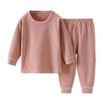 Hikewin Girls Thermal Underwear Set for Kids Long Johns Underwear Ultra Soft Winter Base Layer for Girls Pink 12-24Months