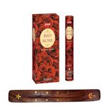 HEM Incense sticks RED ROSE Pack of 6 with DHS incense stick holder for Aromatherapy, Incense Spa, Yoga, Meditation, Healing, Spirituality and Relaxation…