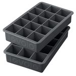 Tovolo Perfect Cube Ice Trays, Charcoal - Set of 2