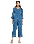 Amazon Brand - Symbol Women's Cotton Casual Regular Pajama Set (SBSS22WSPSET902_Multi 2_S)