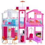 Barbie Doll House, 3-Story Townhouse with 4 Rooms & Rooftop Lounge, Furniture & Accessories Including Swinging Chair