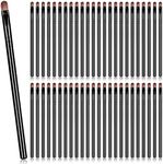 Patelai 48 Pcs Flat Makeup Brushes Flat Lip Concealer Brushes Small Portable Eyebrow Brush Concealer Makeup Brush Synthetic Lip Brush Beauty Makeup Tool for Concealing Blending Setting Buffing(Black)