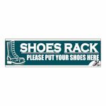 ORDERSHOCK Shoes Rack Please Put Your Shoes Here Sign Board For House, Temples 8x2 Inches