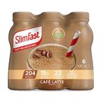 SlimFast Ready To Drink Shake, Cafe Latte Flavour, 325 ml (Pack of 6)