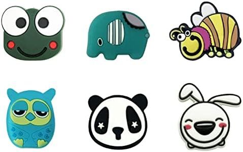 Fozkiery Tennis Racket Vibration Dampeners, Tennis Racket Shock Absorber, Colorful Tennis Accessories (6 pcs Cute Animal Pattern)