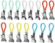 MenYiYDS 15 Pcs Towel Clips Hook Loop Clips Pot Holder Clips Seamless Clips Colorful Towel Hooks Replacement Grommets Kitchen Towel Hooks Bathroom Kitchen 5 Colors