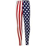 A2Z 4 Kids Girls Yoga Pants Blue Leggings Workout Pants USA Flag - USA Legging 7-8