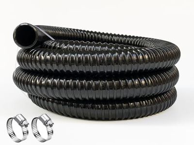 PEISONGFEI 1 1/2 Inch Pond Sump Pump Discharge Hose Corrugated Water Hose Black PVC Strong Flexible Tubing 10Ft