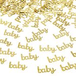 100 Pcs Baby Shower Confetti Gold Glitter Baby Gender Reveal Table Confetti for Baby Shower Gender Reveal Party Wedding Decorations by Yoridis