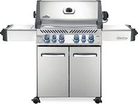 Napoleon Prestige 500 BBQ Grill, Stainless Steel, Natural Gas - P500RSIBNSS-3 With Infrared Rear And Side Burner, Premium Barbecue Gas Cart For Grilling Masters - Rotisserie Included